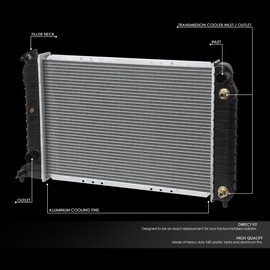 DNA Motoring OEM-RA-1531 OE Style Direct Fit Radiator (94-03 Chevy S10 2.2L), 1 Pack