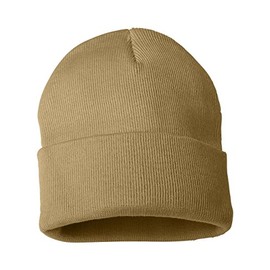 SNAP SKULL Knitted Cuffed Beanie Cap Winter Unisex Hat Solid Color Beanies (Camel)