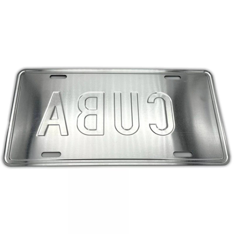 Cuba Flag License Plate - Embossed Metal Cuban Car Tag