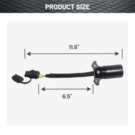 Oyviny 7 Way to 4 Way Trailer Plug Adapter, RV Blade 7 Pin Round to 4 Pin Flat Trailer Light Adapter 11.6 Inches