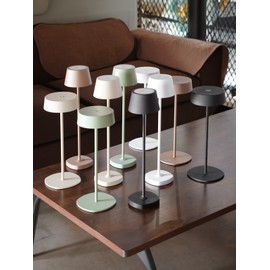 TORCHSTAR LED Rechargeable Table Lamps, Dimmable Cordless Outdoor Table Lamp for Restaurant Hotel, 4000mAh Battery Operated Portable Desk Lamp Commercial, 2700K, Hidden Charging Port, Beige, Pack of 2