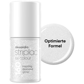 alessandro Striplac UV-Nagellack Inspiring Diamond Glitter - Deckend & Kratzfest bis zu 15 Tage - Leichtes Auftragen - Schonende Abziehtechnologie - Vegan - Silber, 6,5ml