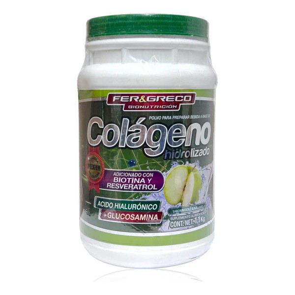 Suplemento en polvo Fer Greco Colgeno Hidrolizado sabor manzana verde