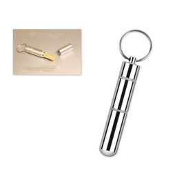DS. DISTINCTIVE STYLE 2.8" Toothpick Holder Keychain Pocket Size Waterproof Aluminium Alloy Toothpick Box Metal Pill Case with Key Ring