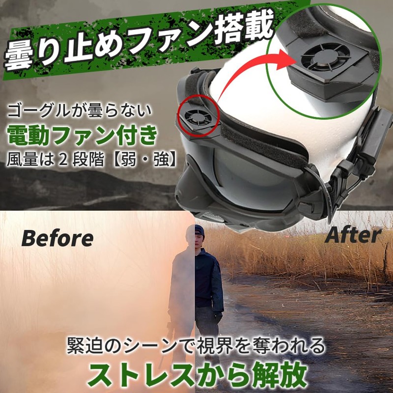 CHURACY Airsoft Mask Goggles Anti-Fog Fan Face Guard Equipment Mesh