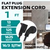 GREATIDE Cable de extensión de enchufe plano de 1 pie,