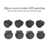 20Pcs 12V Round Rocker Switch LED Light 3 Pin 2