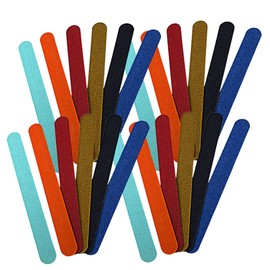 PACKOVE 40Pcs Colorful Wooden Nail File Nail Buffer Polishing Tool for Manicure Lightweight and Washable for Easy Use Random Colors Random Color