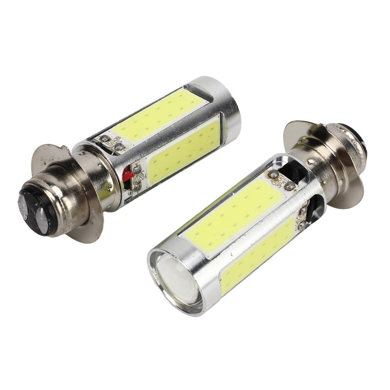 2x 6000K White H6M COB LED Motor Bike/ATV Headlight Fog