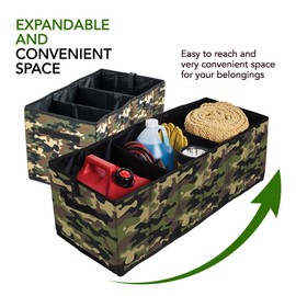 EASYVIEW Expandable Car Storage Camouflage Organizer Suv Truck Large