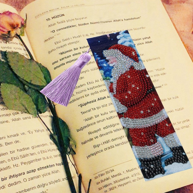 2 Set Diamond Bookmarks 5D DIY Painting Crystal Embroidery Tassel