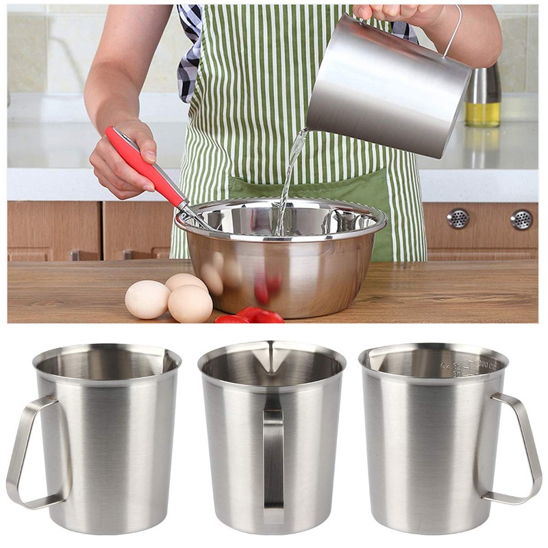 Kitchnexus Measuring Jug Stainless Steel 2 L, Milk Jug Measuring