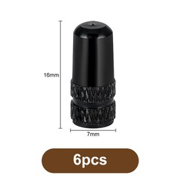 WOLMIK 6 Pcs Black Presta Valve Cap, Bike Presta Valve Stem Caps, Aluminum Anodized Tire Air Stem Covers, Bike Valve Stem Caps Used On Presta/French Valves for MTB Road Racing Bicycle