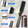 IANFAN 2 Pcs Folding Boar Bristle Brush, Portable Pocket Travel