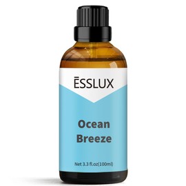 Ocean Breeze Fragrance Oil, ESSLUX Large Single Scented Oils 100 ml (3.3 oz), Fresh Sea Aromatherapy Essential Oils for Home for Diffuser, Massage, Soap, Candle Making Scents