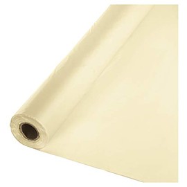 Party Favors Plus 40" x100 ft Heavy Duty Banquet Roll Plastic Table Cloth - Ivory