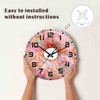 NOMEDOGYIM Donuts Wall Clock Single Pink Ones Battery Powered Wall