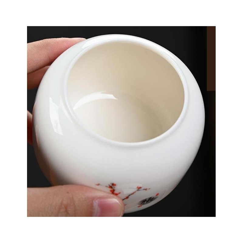 Palmetto Housewares Ceramic Tea Canister 8.2x8.3cm, Artistic Tea Caddy, Tea-leaf