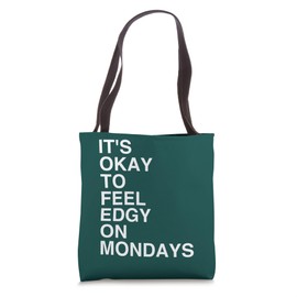 Minimalist Typography Design for Edgy Monday Vibes Tote Bag