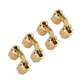 Jadeshay Pack of 4 Barrel Hinges 8 mm Barrel Hinge Invisible Brass Tube Invisible Furniture Hinge Concealed Hinge, 180° Opening Angle
