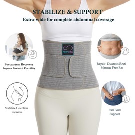 Abdominal Binder Post Surgery Tummy Tuck - Postpartum Belly Band Wrap | Post C Section Belly Binder Recovery | Stomach Compression Hernia Belt For or Women After Pregnancy