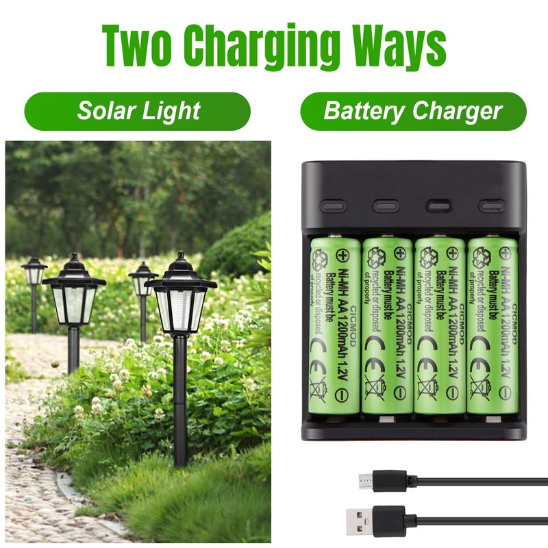 CICMOD AA Rechargeable Batteries 1.2V Ni-MH 1200mAh Double A Battery