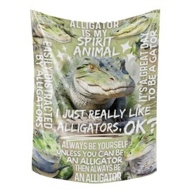 Huglanket Alligator Gifts Blanket for Women Men, Flannel Blanket Throws (50"x 65") as Christmas, Birthday Gift for Alligator Lovers
