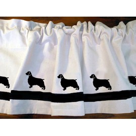 Welsh Springer Spaniel Window Valance Curtain - In Your Choice of Colors - Custom Made