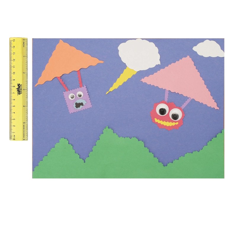 School Smart 1473613 Plastic Ruler, 6", Assorted Colors (Pack of