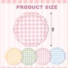 48Pcs Pastel Plaid Paper Plates, Scalloped, 9 Inch, 4 Colors