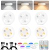 LOINSGLIM 6-Pack Puck Lights with Remote, 1800mAh Rechargeable Under Cabinet