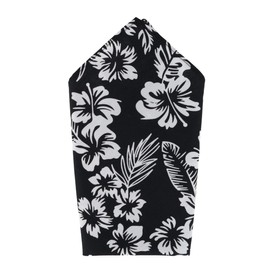 Trafalgar Men's Mana Hawaiian Print Handkerchief (Single), Black