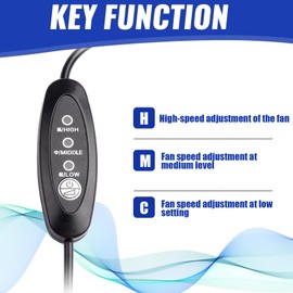 USB Fan Speed Controller (ATX 4-Pin/MOLEX), 3-Speed 5V/9V/12V with LED, 50cm, key Control, Black PVC Box for DIY Cooling