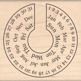 Stamps by Impression Round Journal, Habit Tracker, Date, Calendar Rubber Stamp 2" ST 1102