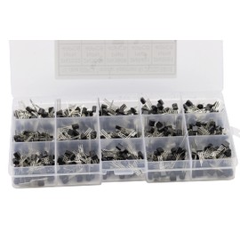 VKLSVAN 15 Types 600 Piece Transistor Assortment Kit Electronic Circuit Semiconductor Triode Transistor Electrolytic Capacitor Set