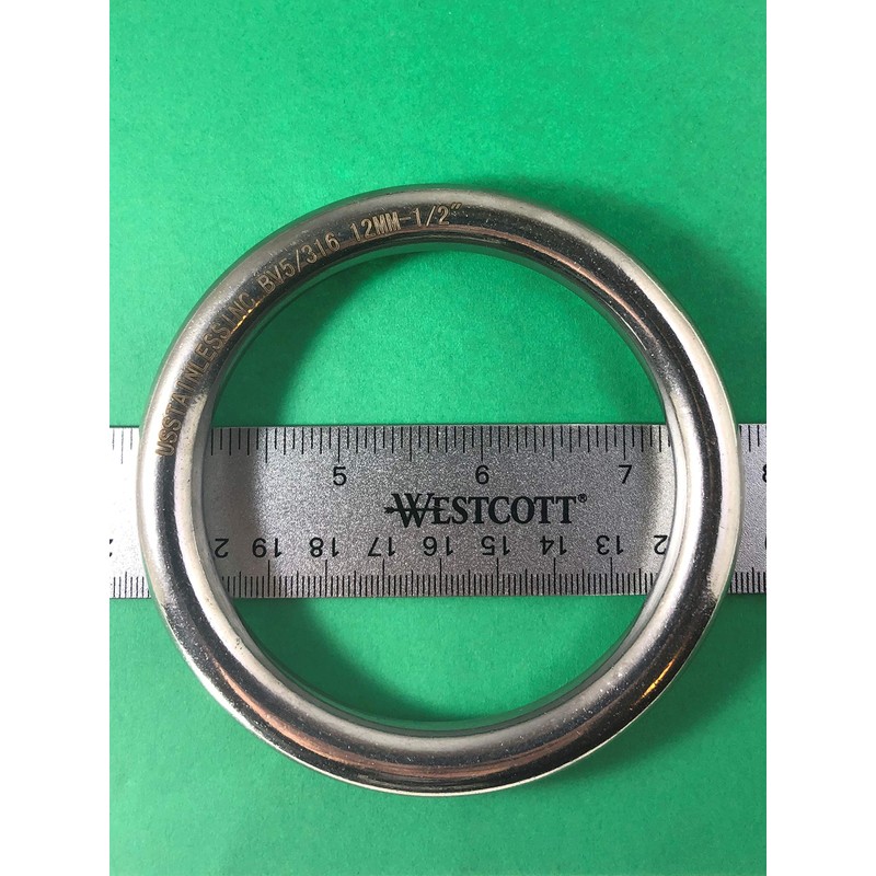 Stainless Steel 316 Round Ring Welded 1/2" x 3 5/32"