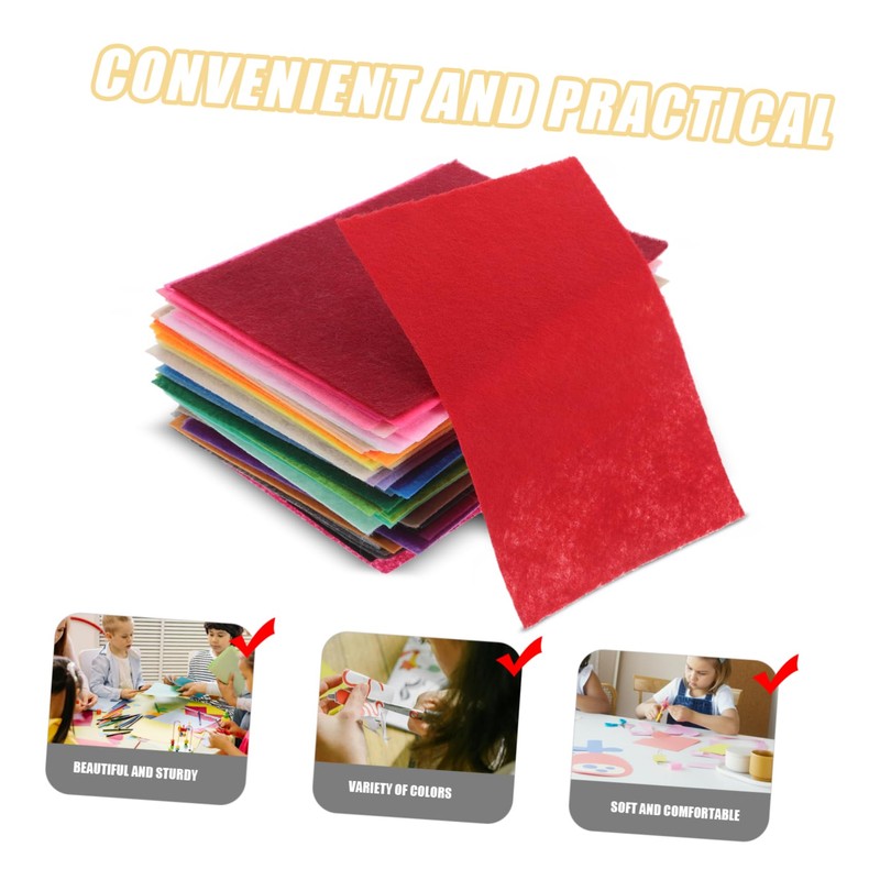Operitacx 66pcs Felt Fabric Sheets Soft Non Woven DIY Craft