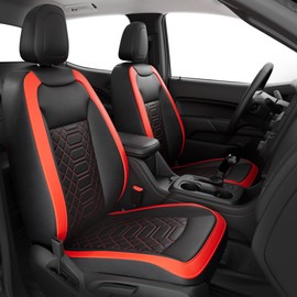 FREESOO Customed Seat Covers for Chevy Colorado Front Seats,for 2014-2022 Colorado Crew Cab Z71 LT ZR2 Work Truck Seats Covers 2Pcs(BlackRed)