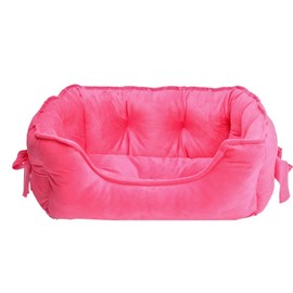 pawstrip Cute Princess Dog Bed, Soft Breathable Bowknot Pet Cat Cushion for Small Dogs, Waterproof Bottom, Self-Warming, Machine Washable (Fuchsia)