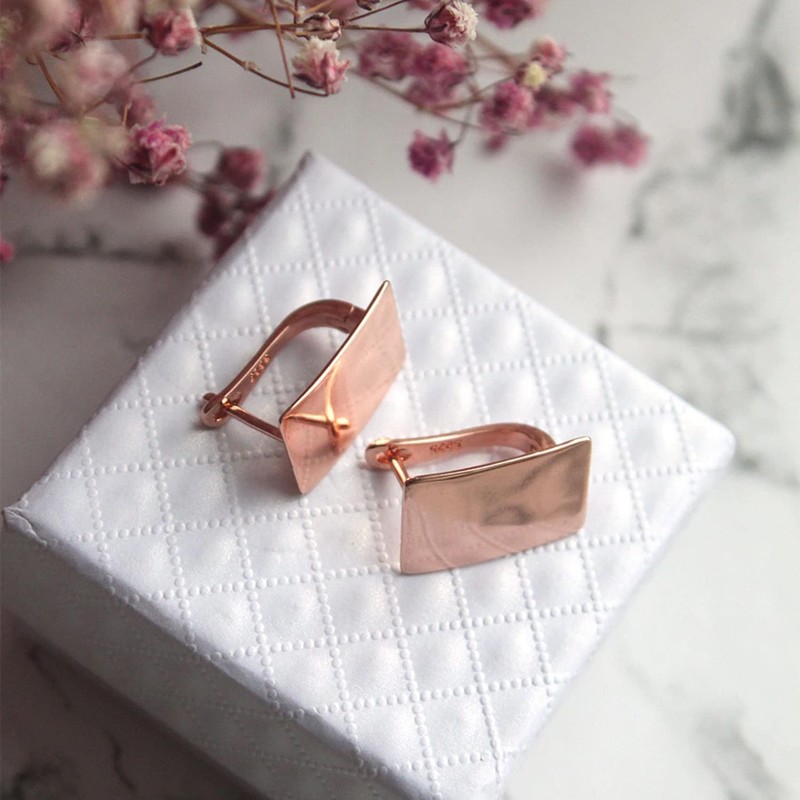 Aretes arracadas oro mujer elegantes cuadradas pendientes Regalos para Mujer