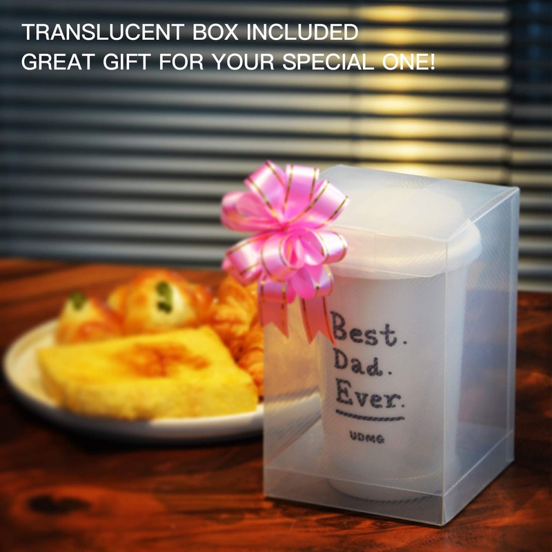 UDMG Reusable Double Wall Insulated White Ceramic Travel Coffee Cup