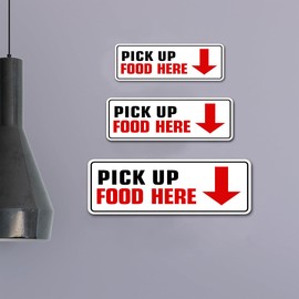 Standard Plus Pick Up Food Here Wall or Door Sign | Public Signage - Large