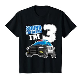 Police Car 3rd Birthday Boy 3 Cop Policeman Officer Three T-Shirt