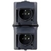 Kopp 138815008 Nautic 2-fach MSK-Steckdose Central Protective Contact Socket, Charcoal,