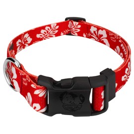Country Brook Petz - Deluxe Dog Collar - Made of Premium Polyester for Durability, Comfort & Style - Vibrant Summer Breeze Collection, Red Hawaiian, Extra Large