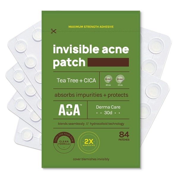 AOA STUDIO Absorbing Cover Healing Invisible Acne Patch Blemish Spot, Treatment, Facial Acne Patch Vegan, Cruelty Free, Hydrocolloid, Two Sizes 10mm 12mm (Total 84 Counts)