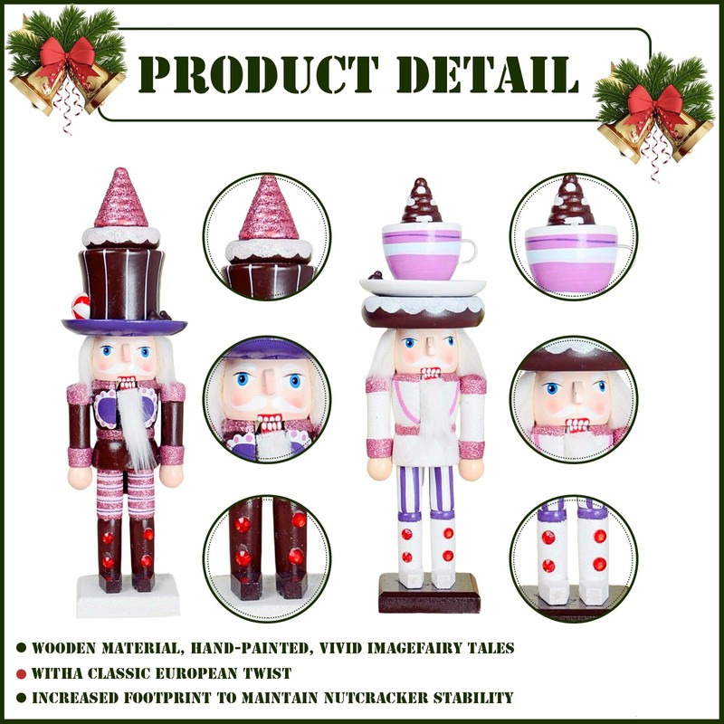 25cm Wooden Purple Nutcracker Soldier Christmas Nutcracker Figures Ornaments,Nutcracker Christmas
