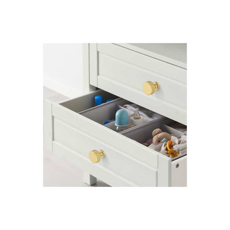 Amerdeco 10 Pack Brushed Gold Cabinet Knobs Single Hole Cabinet