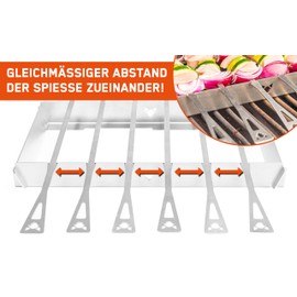 FENNEK Universal Grill Skewer Holder | Individually Adjustable | Suitable for Most Grill Grates and Skewers | Made of Heat-resistant Stainless Steel | Made in Germany