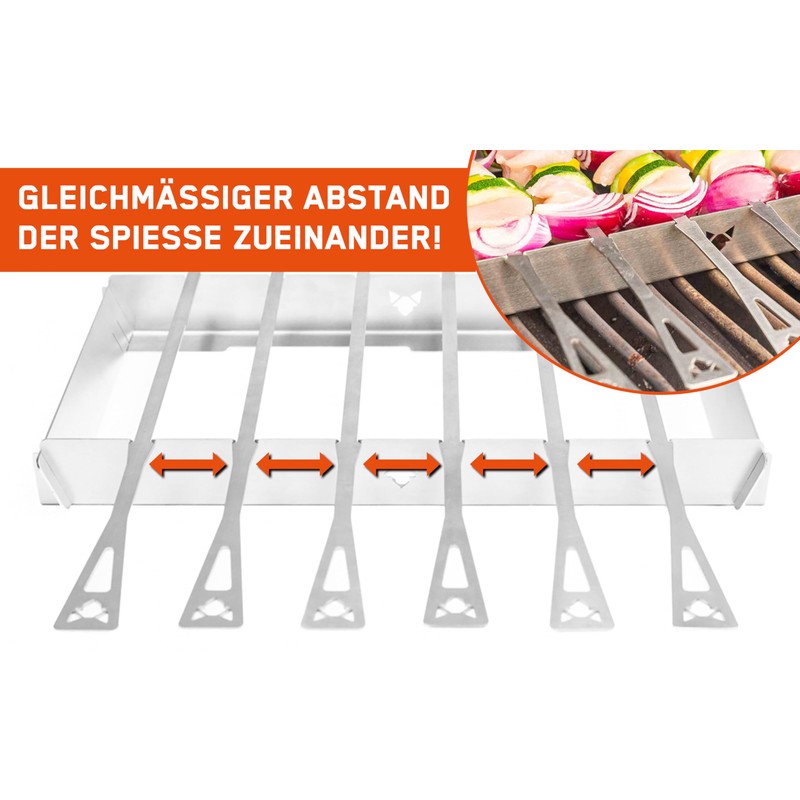 FENNEK Universal Grill Skewer Holder | Individually Adjustable | Suitable